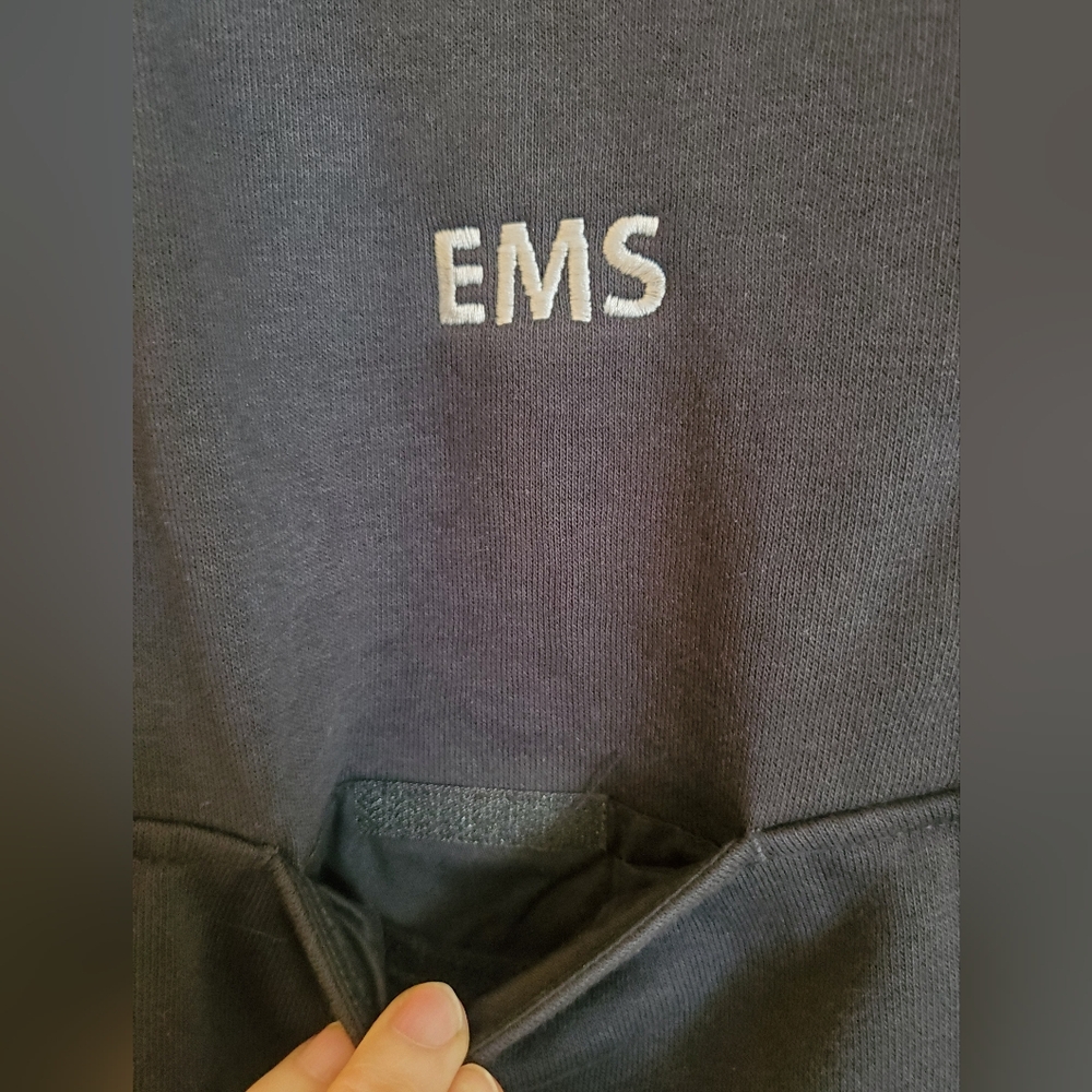 Custom Made EMS Quartet Zip Sweater Medium Black Pockets EMT Brand New - Picture 3 of 7
